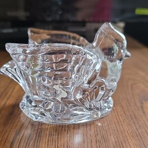 Hutte Bleikristall Bird Holiday Cardinal Votive Tea Light Holder